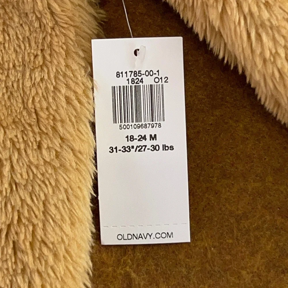 Old Navy Unisex 18-24M Brown Reindeer Faux Fur Hooded Jumpsuit Romper NWT
